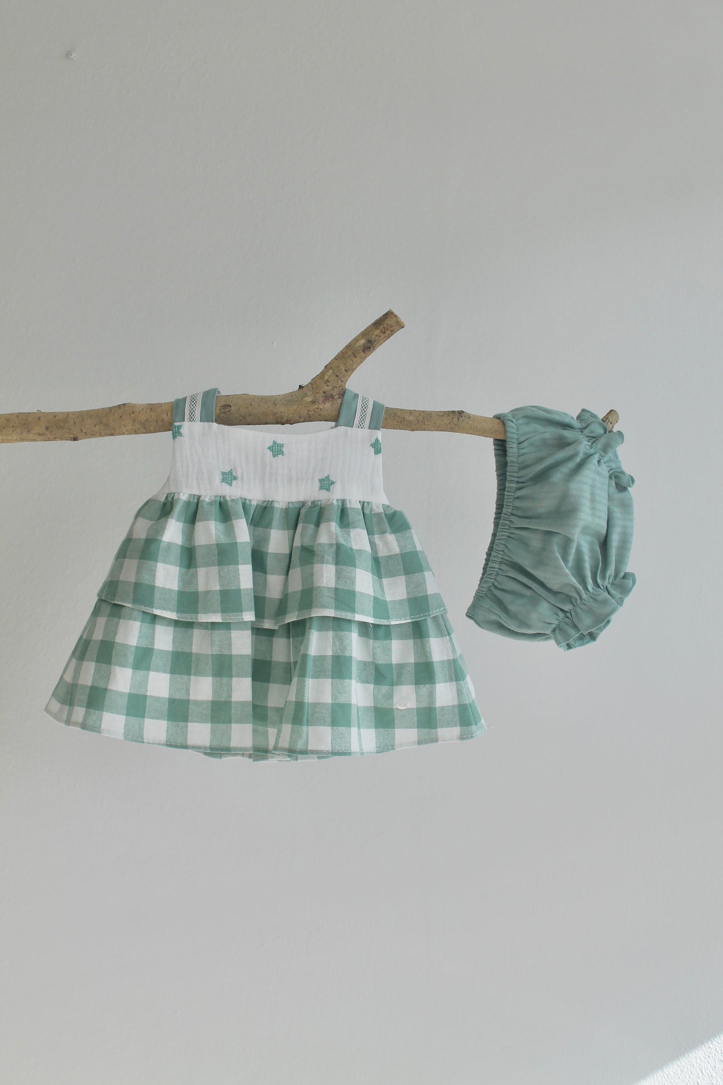 Stars Plaid Dress & Bloomer