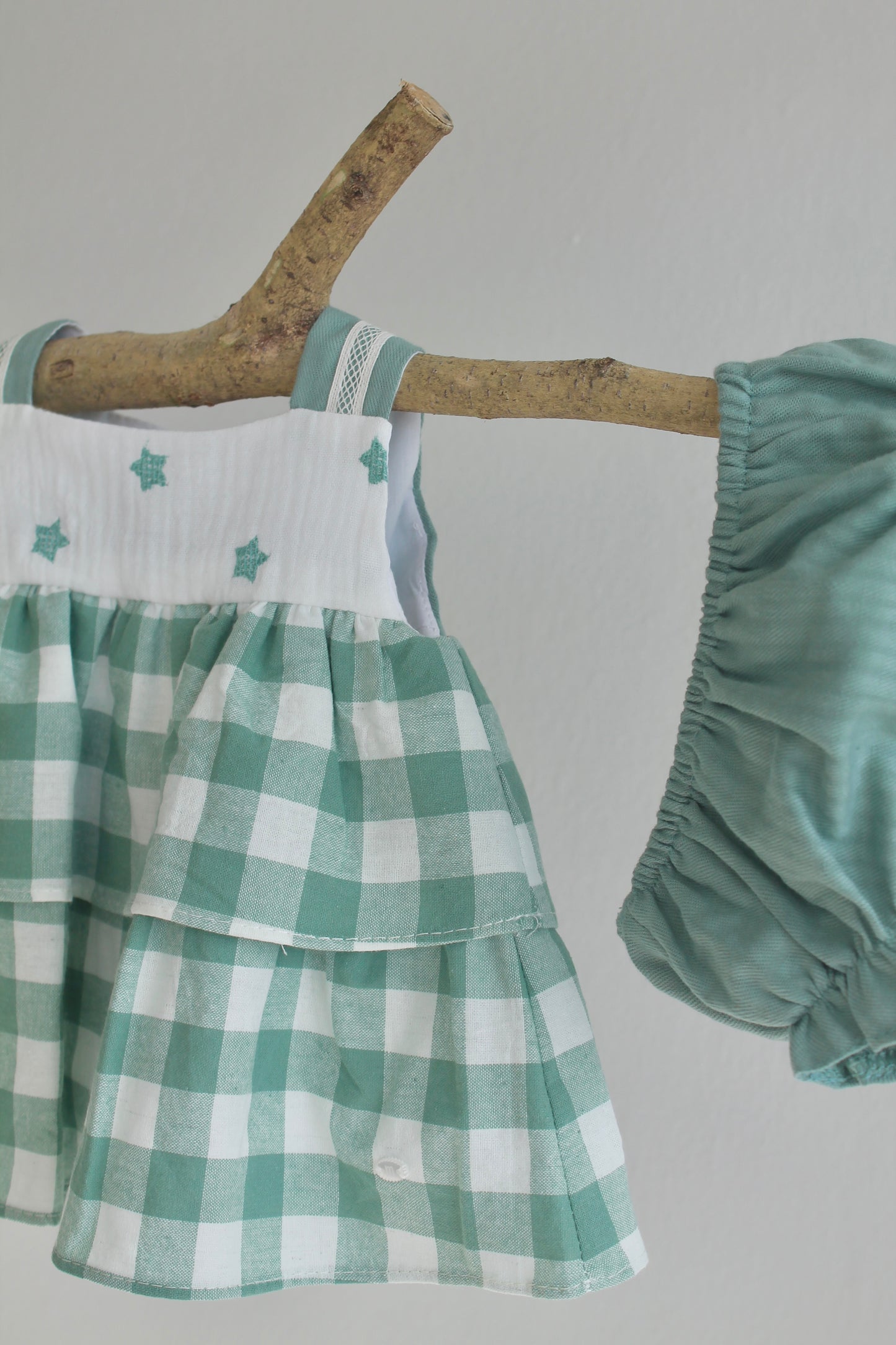 Stars Plaid Dress & Bloomer