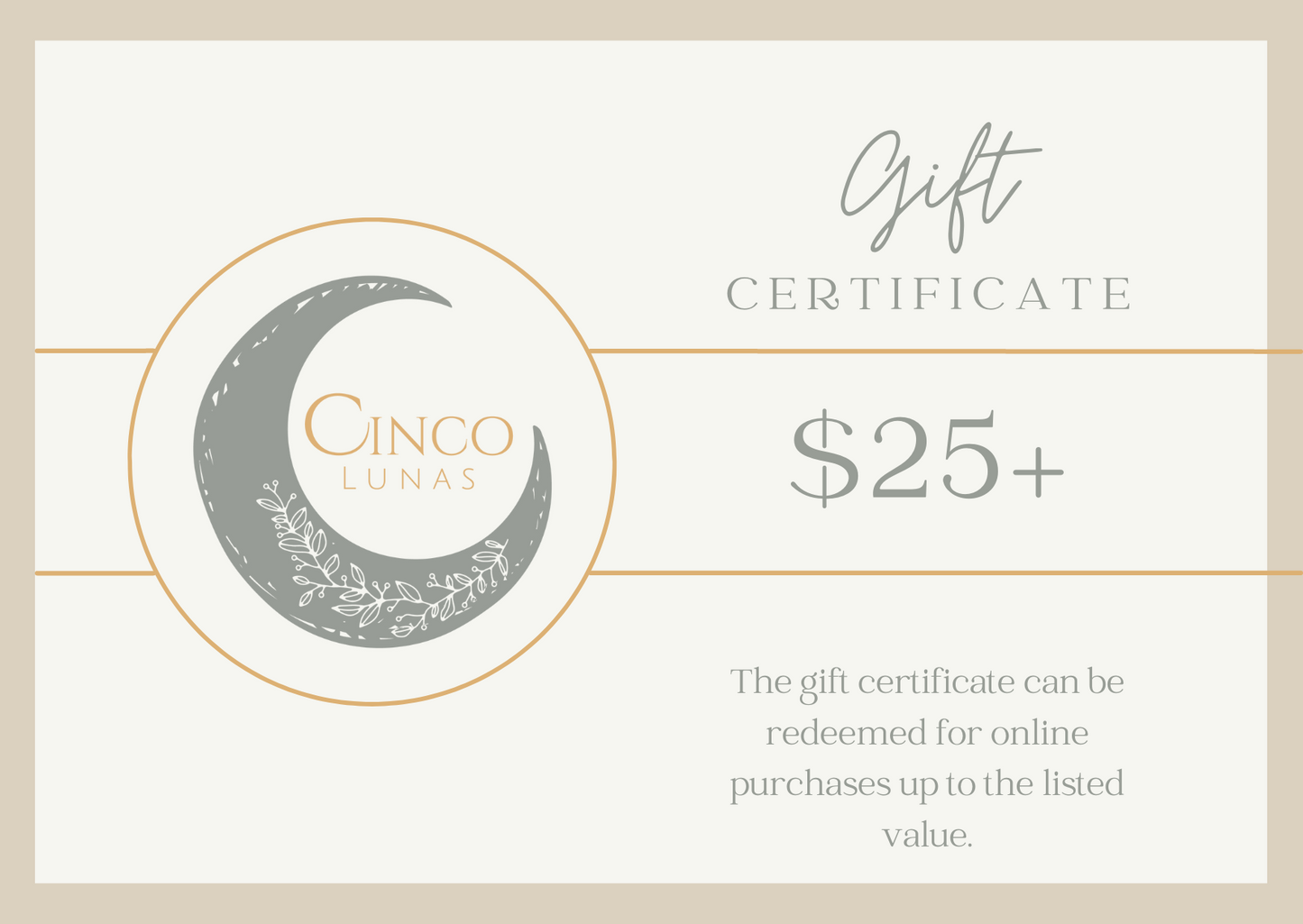 Cinco Lunas Gift Card